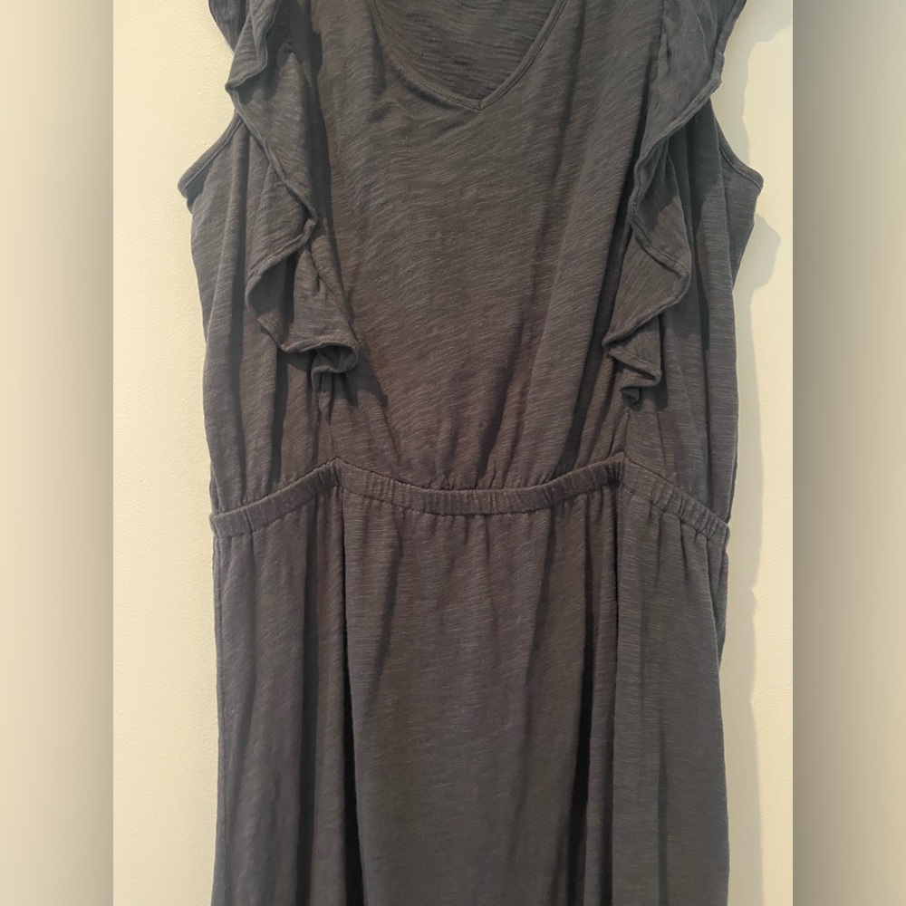 LOFT Charcoal Ruffle Mini Dress - Picture 3 of 8